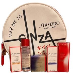 Shiseido Skincare Set with Red and White Packaging